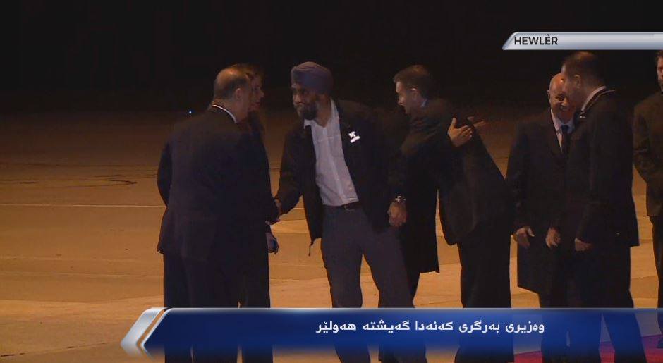 هاتنی وه‌زیری به‌رگری كه‌نه‌دا بۆ هه‌ولێر به‌ وێنه‌ ببینه‌